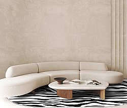 Ovaler Teppich - Zebra (schwarz/weiß)