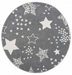 Kinderteppich - Stars Rund (grey)